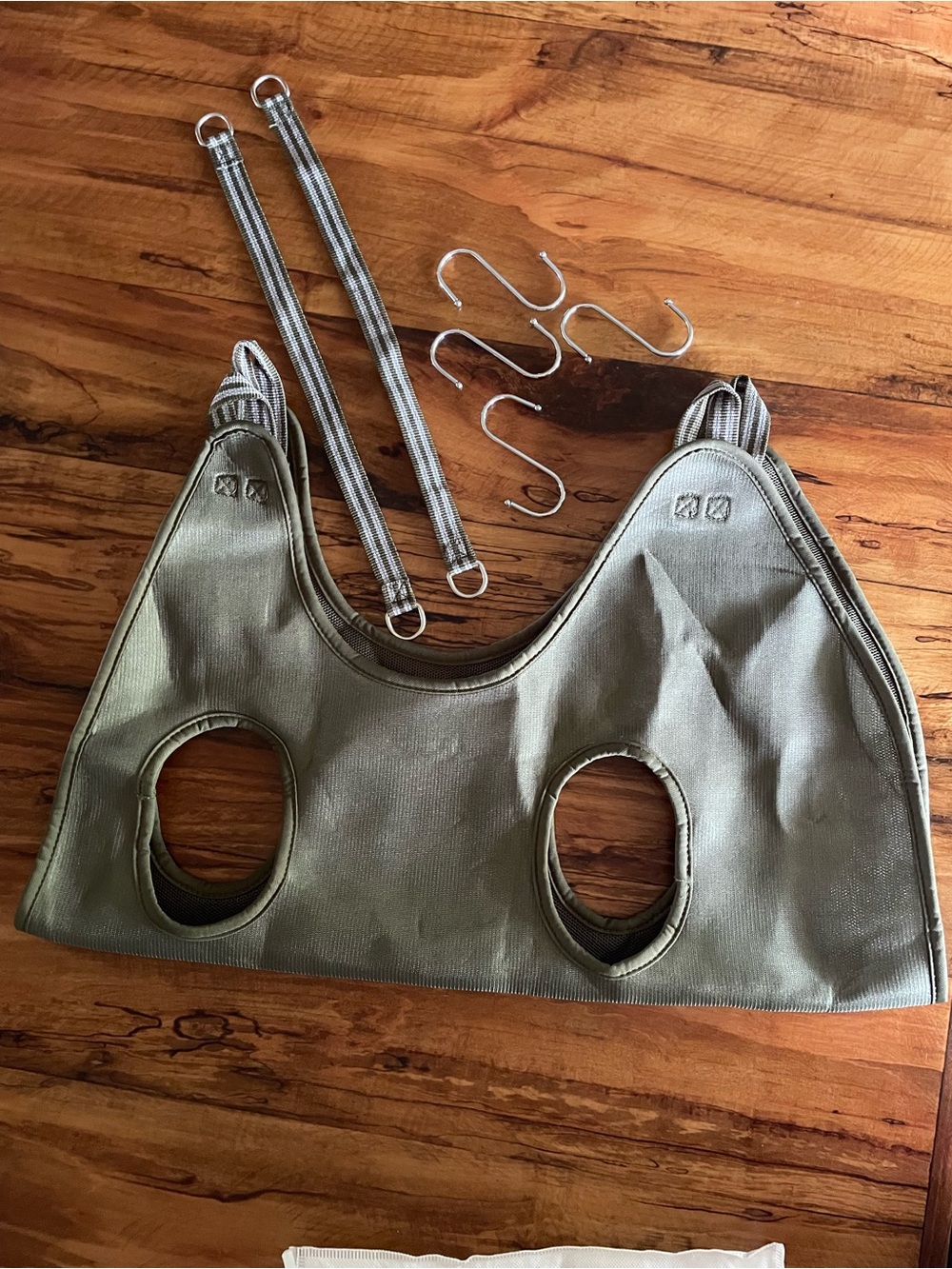 Olive Green Pet Grooming Hammock Sz M for dogs 20- 36 lbs